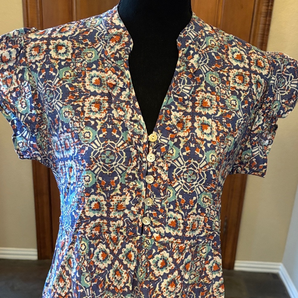 Chic Multicolor Patterned Midi Dress - image 2